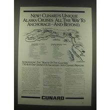 1985 Cunard Cruise Ad - Unique Alaska Cruises