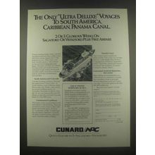 1985 Cunard Cruise Ad - Ultra Deluxe Voyages
