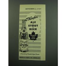 1949 O'Keefe's Extra Old Stock Ale Advertisement - O'Keefe's Ale Stout Beer
