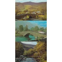 Grange Bridge Borrowdale Bowder Stone 3x 1970s Postcard s