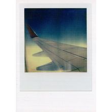 Plane Window View Of Wing Runway Vintage Award Analog Film Photo Postcard