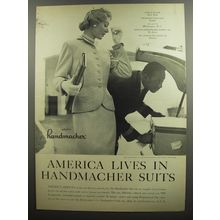 1952 Handmacher Suit Ad - America lives in Handmacher suits