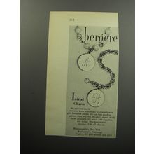 1956 Bergere Jewelry Ad - Initial Charm