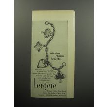 1956 Bergere Jewelry Ad - Winning Charm Bracelet