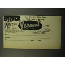 1956 Vermont Development Commission Ad - Even the stars cling closer back home