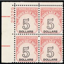 J104, Mint NH Plate Block With Shifted Denominations Error * Stuart Katz