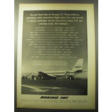 1960 Boeing 707 Jetliner Ad - You get there fast by Boeing 707