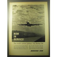 1960 Boeing 720 Jetliner Ad - Now in Service! The world's newest jetliner