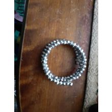 silver beaded 3 strand bracelet new womens