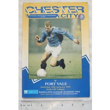 1993 programme Chester City v. Port Vale