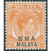 Malaya BMA 1945 2c orange Die II SG2a MNH