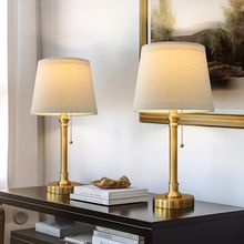 Oneach Modern Gold Brass Table Lamp Set of 2 for Bedroom Living Room 19.5'' Trad
