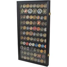 Displaygifts Military Challenge Coin Display Case Poker Chips Holder Wall Cabine