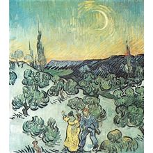 Vincent Van Gogh - The evening walk 1889 Poster Canvas Movie Film Print A0 A1 A2