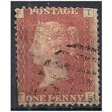 1858 SG43 1d Red Plate 139 Good/Fine Used Check Letters "TF" - trimmed perfs.