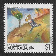AUS 1988 $1.00 'LIVING TOGETHER - RESCUE AND EMERGENCY' FINE USED (EBID68-058)