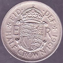 1961 Great Britain 1 Half Crown (2 & Half Shillings) Coin