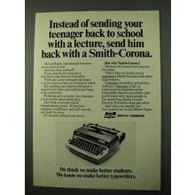 1971 Smith-Corona Electric Portable Typewriter Ad - Back with Lecture