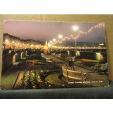SUNKEN GARDENS AT NIGHT, DOUGLAS, Isle of Man unused postcard by J. Salmon =