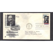 FDC Art Craft 1275 5c Adlai Stevenson (Cachet-Typed/A) CV39601