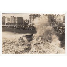 Rough Sea Looking from the Palace Pier Brighton Postcard RP East Sussex