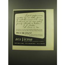1949 RCA Victor Television Ad - Superb performance, excelled by no other form