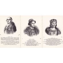 King Louis XVI XL XII of France Vintage 3x Postcard