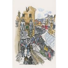 Giant Fetish Statue London Camden Market Painting Postcard