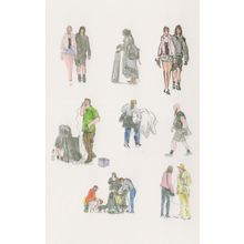 Camden High Street London Buskers Extreme Fashion Painting Postcard