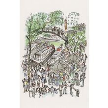 Camden London Cafe Restaurant Lock Barge Place Painting Postcard