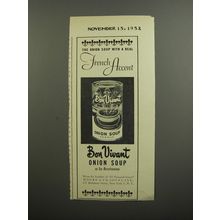 1952 Bon Vivant Onion Soup a la Bretonne Ad - The onion soup with french accent