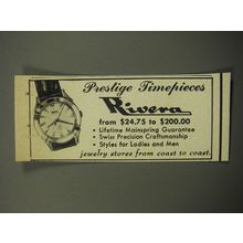 1957 Rivera Watches Ad - Prestige Timepieces