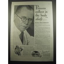 1933 Fleischmann's Yeast Ad - Poisons collect in the body daily.. declares Dr.