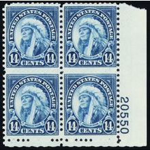 695, Mint NH 14¢ Plate Block of Four CV $37.50 .. Stuart Katz