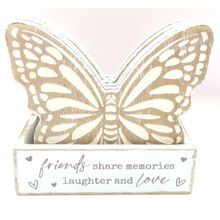Butterfly Coasters with Holder Friends Share Memories Laughter & Love 9.5 CM