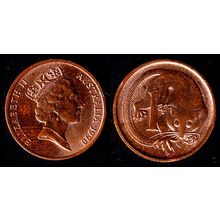 Australia One Cent 1990 Used Coin Possum Queen Elizabeth II 1c QE II