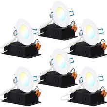 Sunco 6 Pack 3 Inch Ultra Thin LED Recessed Ceiling Lights Smooth Trim Selectabl