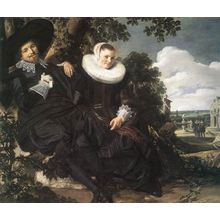 Married_Couple_in_a_Garden_WGA Poster Canvas Print Art Painting Decor Reprint wa