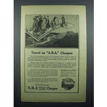 1914 ABA Travelers Cheques Ad - Travel on A.B.A.