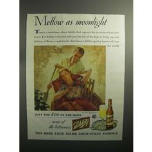 1944 Schlitz Beer Ad - Mellow as Moonlight