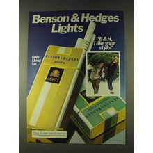 1979 Benson & Hedges Lights 100's Cigarettes Ad