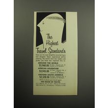1957 The House of Travel Ad - The highest travel standards