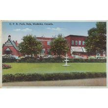 CPR Park Bala Muskoka Car Park Shops Canada Old Postcard
