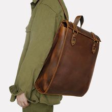 Hommes de Cru À La Main Véritable Sac À Dos En Cuir