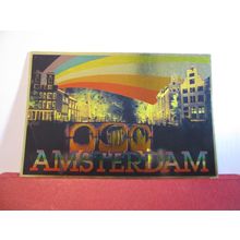 by night, AMSTERDAM, HOLLAND .used postcard 1986 pm =