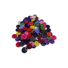 100PCS 12.5mm Mixed Buttons Many Colours Flatback 2 Hole Resin Crafts Scrapbook