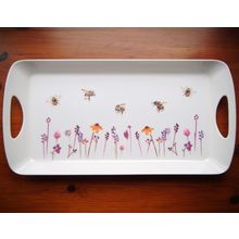 Melamine Sandwich/Serving Tray with Handles Busy Bees/Jennifer Rose/Leonardo VGC