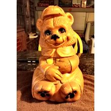 Old Vintage Original DeForest Cookie Jar Smiling Bear 12" Tall 1950s