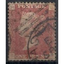 1858 SG43 1d Red Plate 203 Good/Fine Used Check Letters "BH".