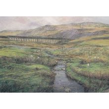 Whernside Viaduct Yorkshire Giant Painting Postcard